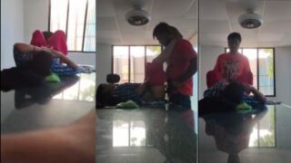 Office sex video man fucking colleague table